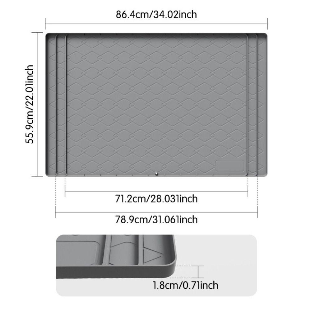 מזרן עמיד למים מלבני מתחת לכיור, מזרן מטבח מסיליקון עמיד למים, לשימוש בחדר אמבטיה