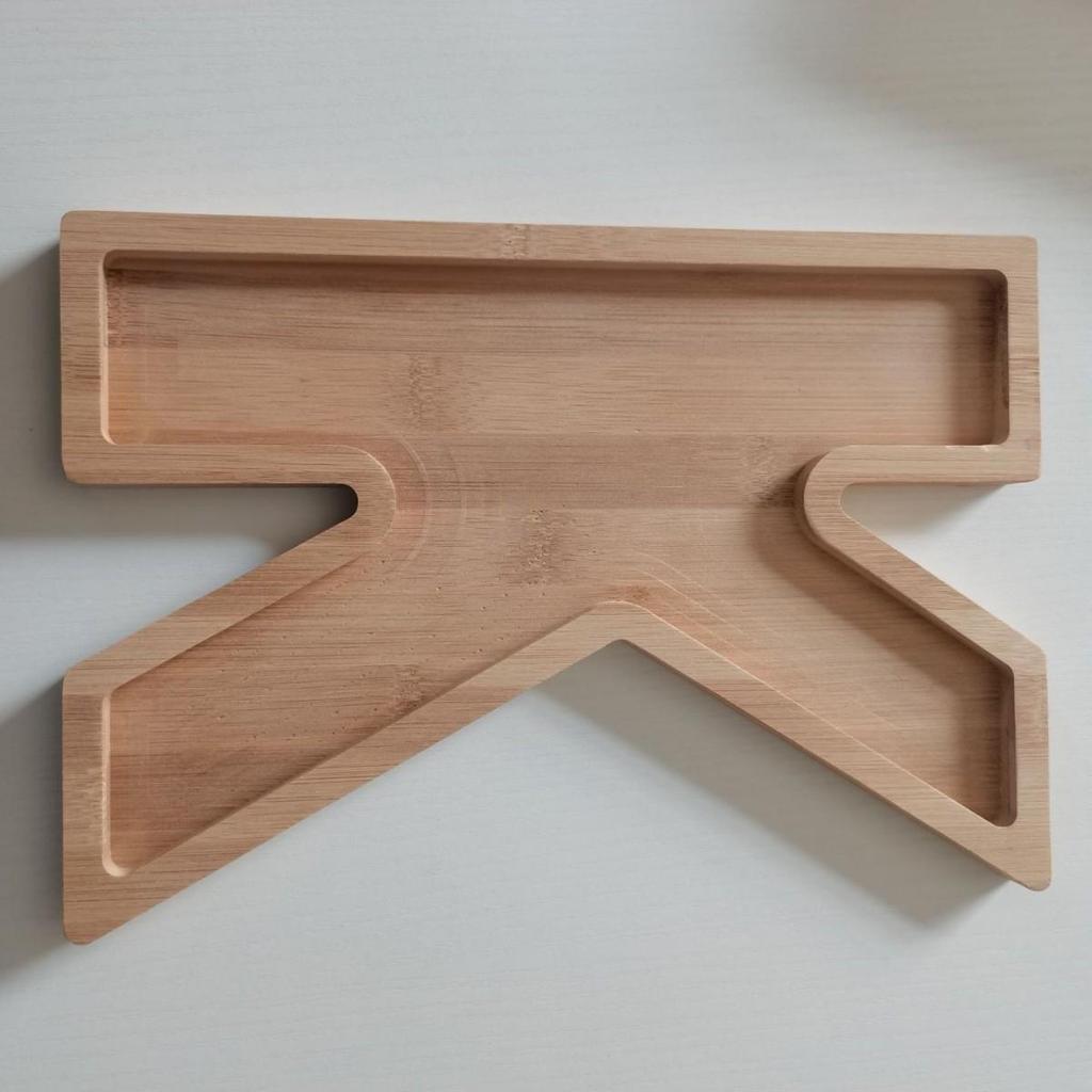 Bamboo Wood Letter Tray for Parties and Celebrations: Dessert, Deli, Fruit, or Dinner Plate