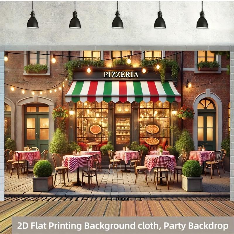 2D plane 1 piece of outdoor Italian pizza restaurant party decoration for indoor use 100x150cm