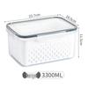 Japanese Double-Layer Food Storage Box with Draining and Fresh-Keeping Function for Refrigerator and Freezer Use.