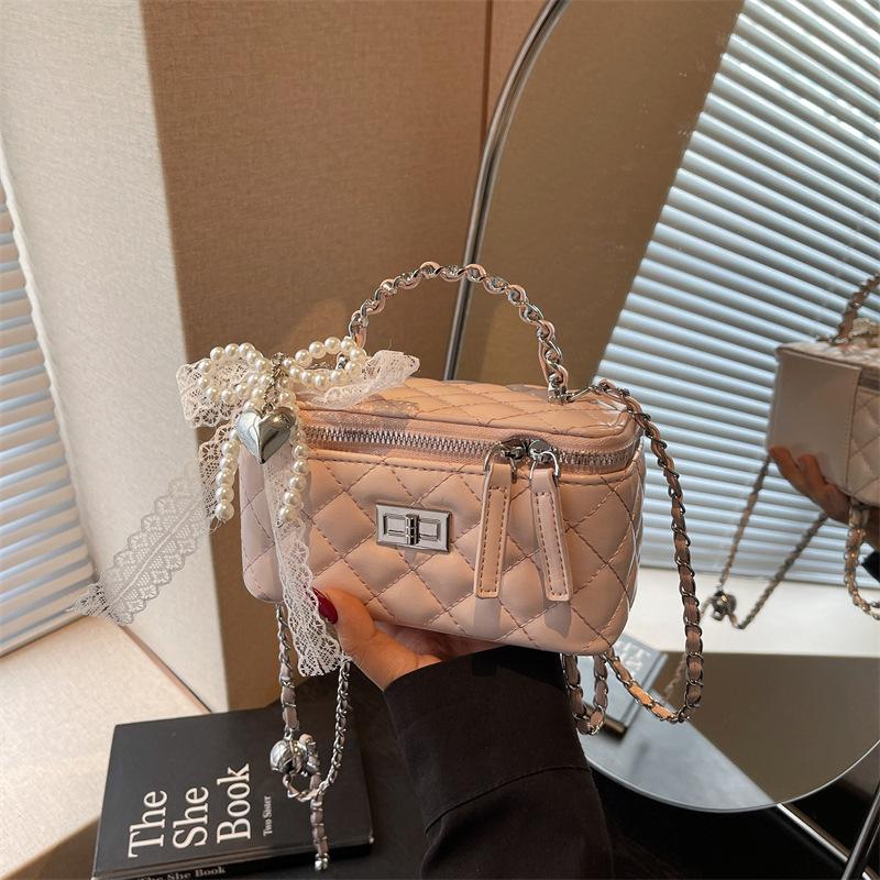 Raute Stickgarn Tasche Damen neue Sommer vielseitige Kette Umhängetasche modische tragbare Box kleine quadratische Tasche