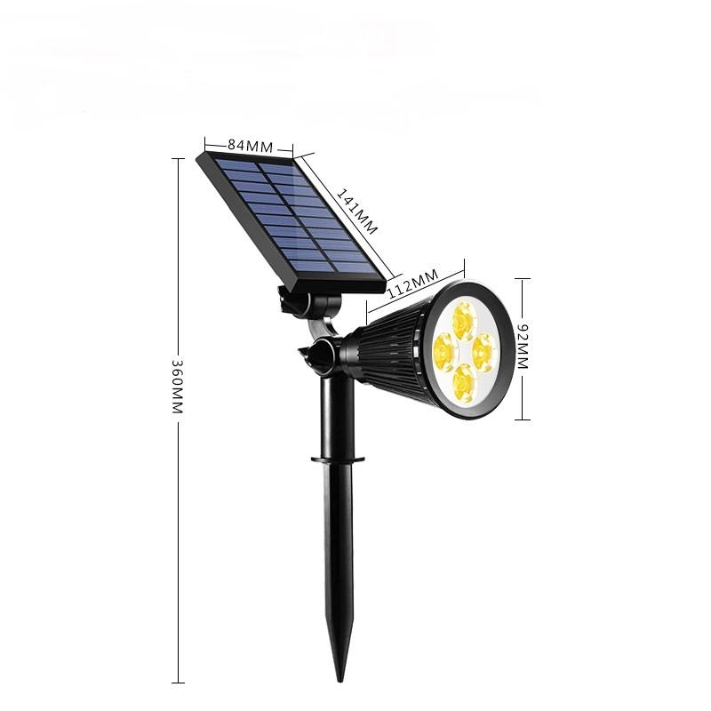 4LED Outdoor Solar Lights Lawn Ground Lamp Waterproof Landscape Solar Spotlights Pathway Garden Light Walkway Driveway Decor New