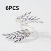 1/6/12pcs Gold Leaf Napkin Ring Buckles Metal Dinnig Table Decoration  for Wedding Birthday Party