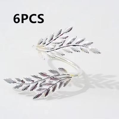 1/6/12 Stück Modern Minimalistisch Serviettenring Schnallen Goldblatt Metall Serviettenhalter Weihnachten Thanksgiving Esstisch Dekoration
