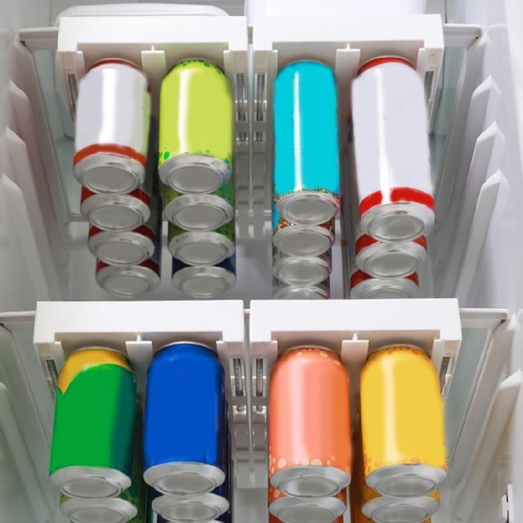 Sturdy Can Dispenser for Fridge Refrigerator Beverages Holder Beer Cans Shelf