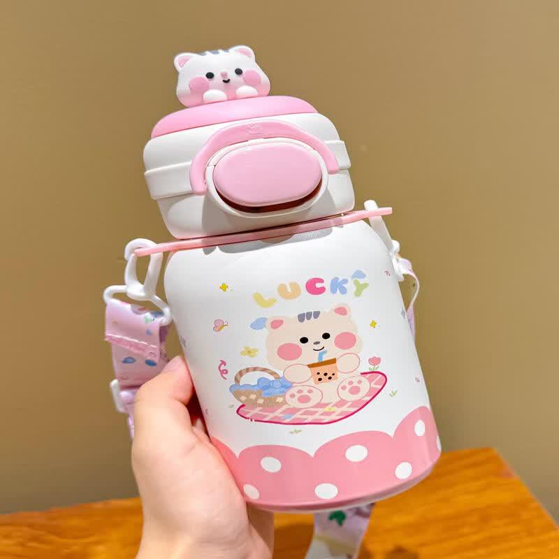 Qiwei Smart Temperature Display Children s Thermos Straw Cup