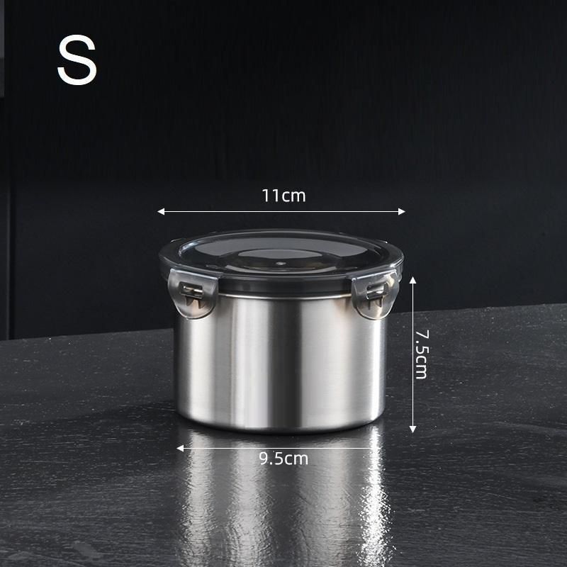 

Storage Jars 500/900/1400Ml Stainless Steel Sealed Container Jar Kitchen Barrel Organizer For Fresh Grain Vegetable Coffee S