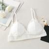 Lace Beauty Back Wrapped Chest Gathered Breathable Bra Solid Color Triangle Cup Bra