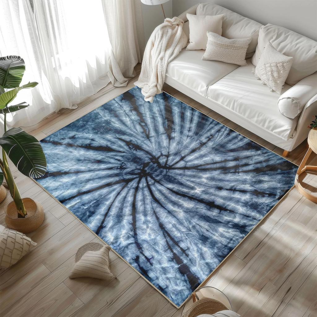 Nordic Tie Dye Area Rug for Living Room Modern Abstract Area Carpet Boho Area Rugs Colorful Rug Eclectic Bedroom Decor Carpet