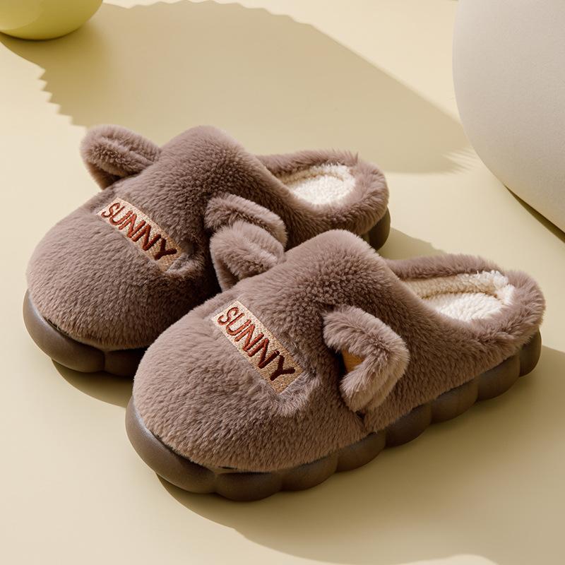 

Мультяшные хлопковые туфли осень и зима досуг для дома комнатные бархатные толстоподошвенные теплые хлопковые тапочки подошва ЭВА Size 44-45 [Suitable for 43-44]