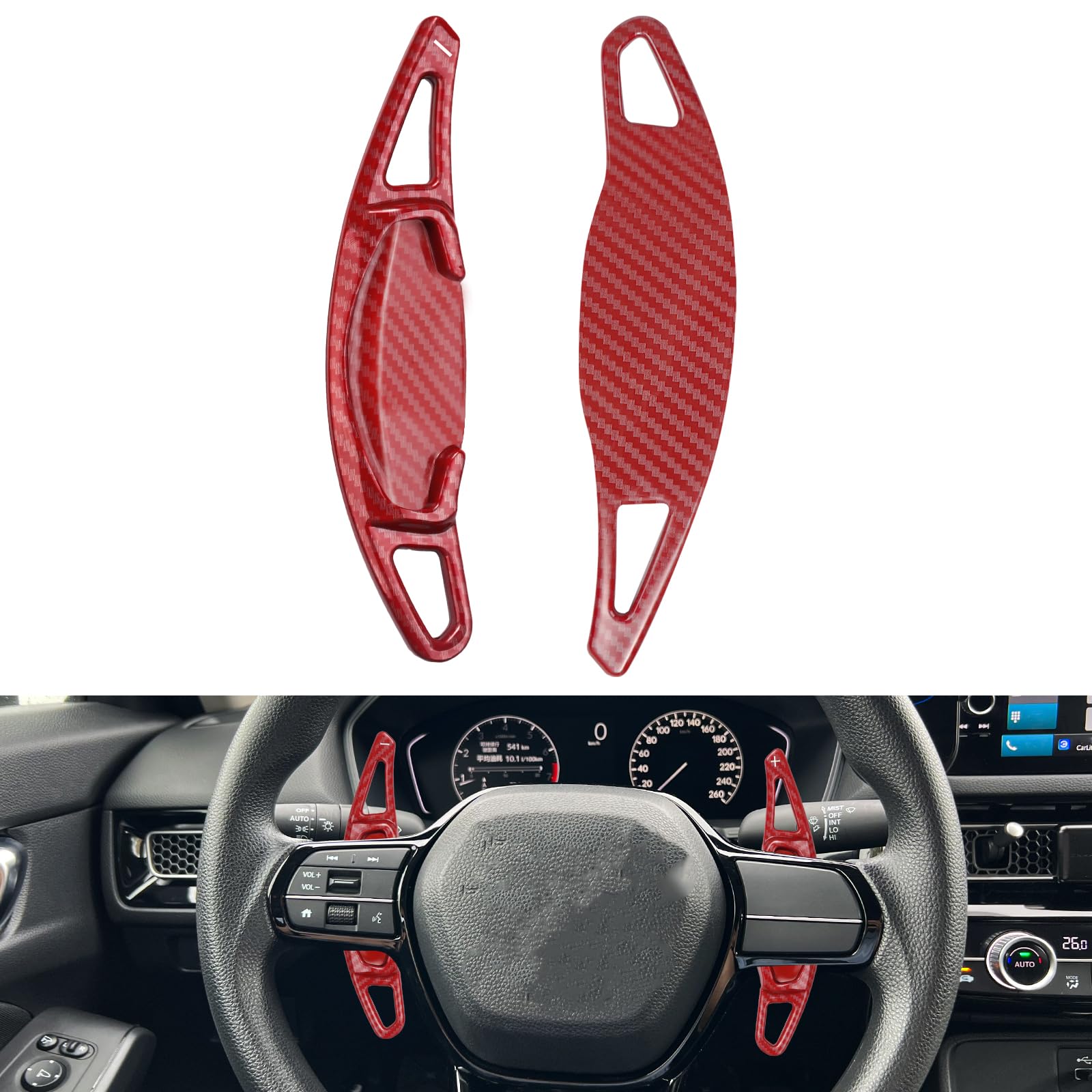 Paddle Shift Extension Compatible with Honda Civic, Accord/CR-V - 11th красный