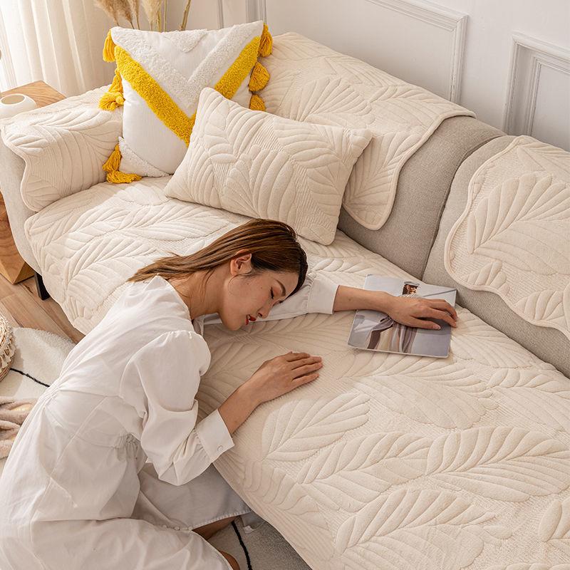 Vintage Living Room Milk Velvet Sofa Cushion Plush Sofa Cover Cover Autumn and Winter All-season Universal Sofa Towel Cover Cloth Seat Cushion