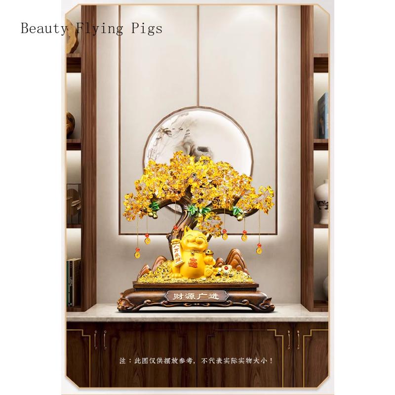 1PCS resin lucky cat ornaments living room wine cabinet cash register desktop decoration housewarming and opening gift