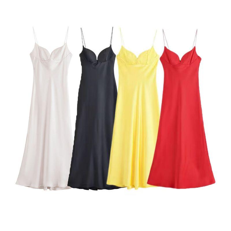 Kaslead New Women Clothes Western Style Fashion Holiday Style Silk Texture Long Dress 2968052