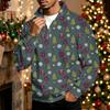 Men's Casual Quarter-Zip Stand Collar Sweatshirt with Christmas Print, Holiday Pullover
