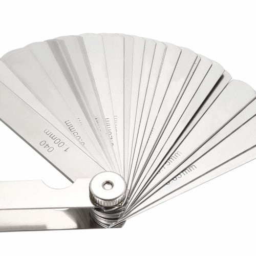 JUTOSU Thickness Gauge, 32-Piece Steel Feeler Gauge with Dual Marking, Metric & Imperial, 0.02-1mm Gap Measurement Tool