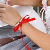 Retro Velvet Pearl Bow Clavicle Necklace & Bracelet Set