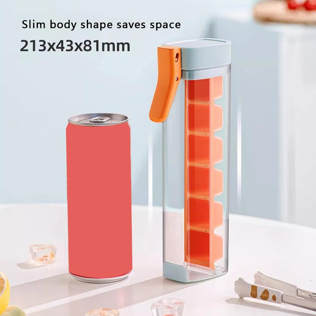 Ice Cube Tray 6-compartment One-key Pressing Ice Cube Quick Release Molds Suitable For Whiskey Cocktail Coffee Juice Party Tools