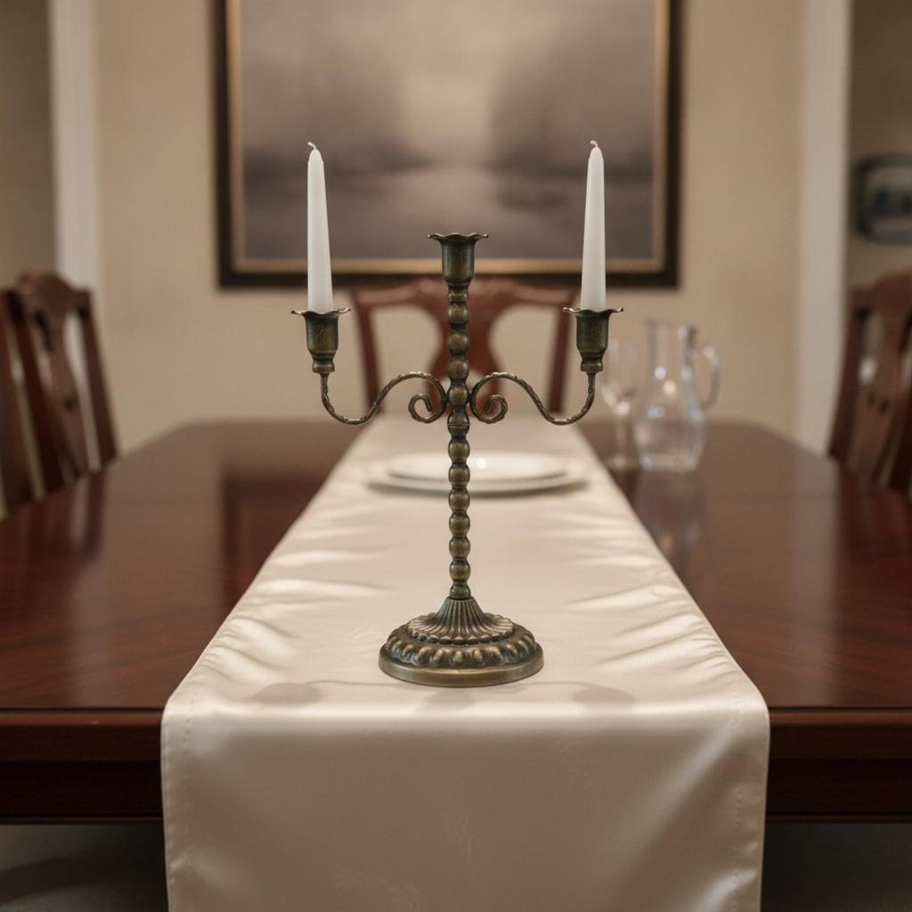 Candlestick Holder with Beaded Column Fluted Holders Stable