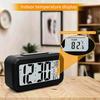LCD Digital Alarm Clocks with Temperature Calendar Desktop Clock for Bedroom Office Bathroom Battery Powered Home Decoration