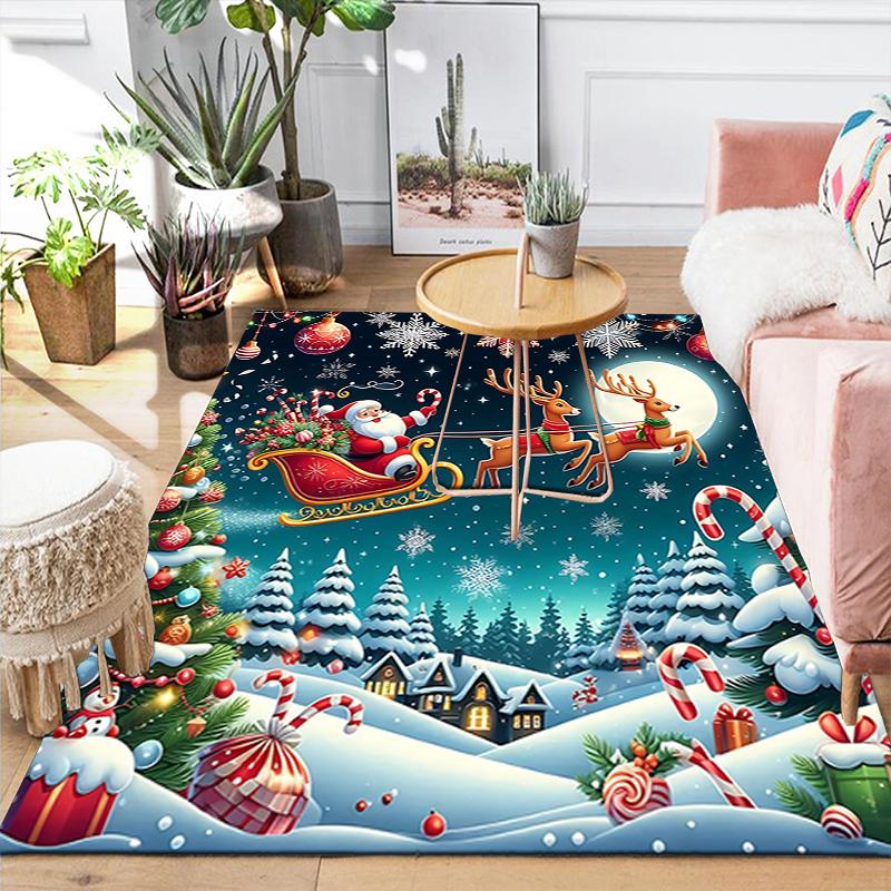 1Pc Christmas Night Adventure Rug Office Carpet Indoor Outdoor Doormat Nonslip Soft Living Room Christmas Halloween Gift D922253