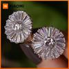 Huitan Floral Design Stud Earrings for Women Wedding Party Charming Accessories Full Sparkling Cubic Zirconia Trendy Jewelry