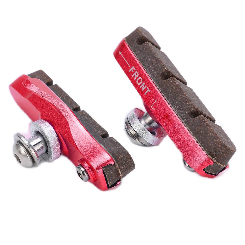 CANSUCC 2pcs Bike Brake Pads Professional Mountain and Road Bicycle V Brake PadsRed