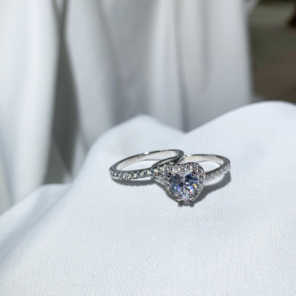 Tancise Women Classic 925 Sterling Silver Zirkónový prsteň Dámske šperky Svadobný prísľub Darček na párty