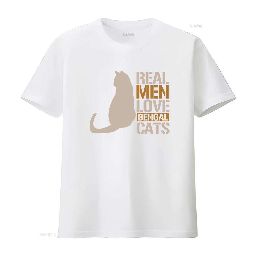 Katzenpapa T-Shirt Besitzer Bengal Echte Männer Lieben Katzen vintage Gewaschen Designer-Kleidung Stilvoll homme Lässig Atmungsaktiv Unisex