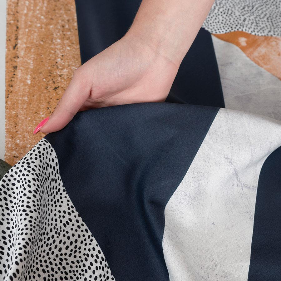 TRIANA Bedding Set 160x200 Cm - Satin Cotton, Geometric Pattern In a Modern Style