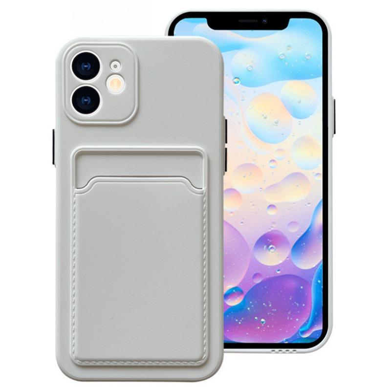 IPhone 16 Card Bag Card Case Suitable for Apple 15 Contrasting Color Button Skin Feeling XR Full-pack Lens Protection Case