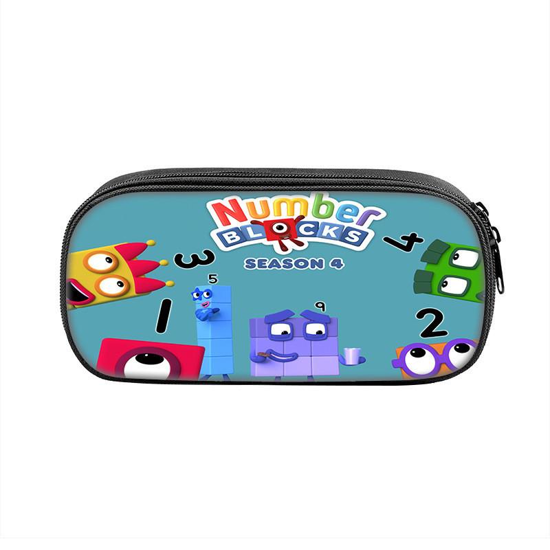 Numberblocks Character Kids And Teens Pencil Case Waterproof Nylon Bag Storage
