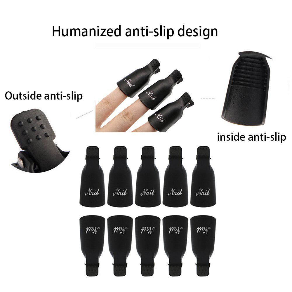 Sets Acrylic Plastic Nail Art Soak Off Cap Clip UV Gel Polish Remover Wrap Tool