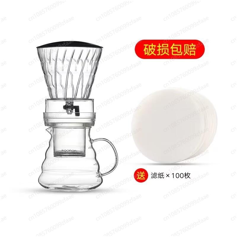 Household Manual Ice Drip Coffee Pot - Cold Brew Design, 600ml/800ml Dual-Capacity Option