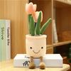Niedliche, lächelnde Blumentopf-Plüschfiguren, süße Stoffblumen-Rosenpflanzen, Puppen, Schlafzimmer-Schreibtischdekoration, Sammlerstücke, Geschenke