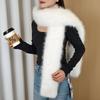 Soft  Thick Long Strip Scarf 180cm Fake Fur Long Scarf Fur Decor Luxury Wraps Shawl Party