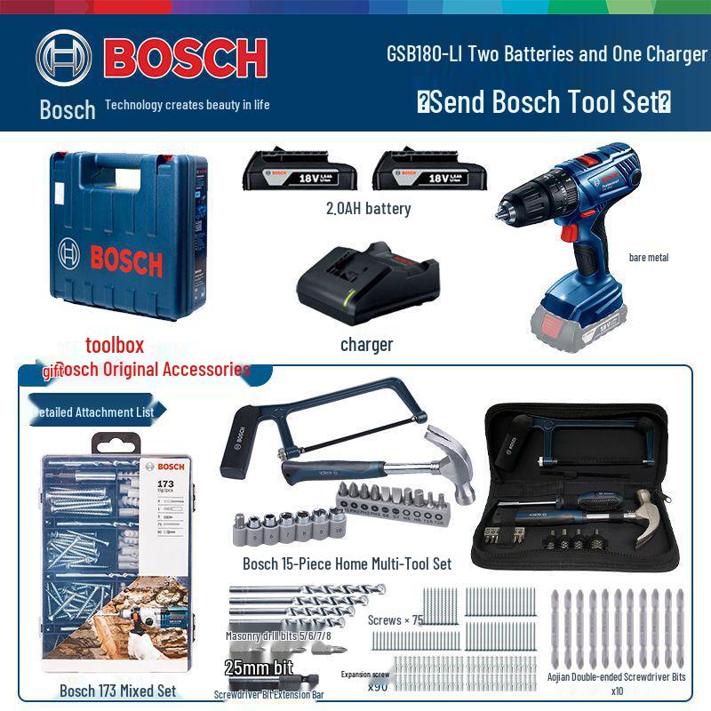 Bosch GSB180LI 18V Rechargeable Impact Drill & Electric Screwdriver