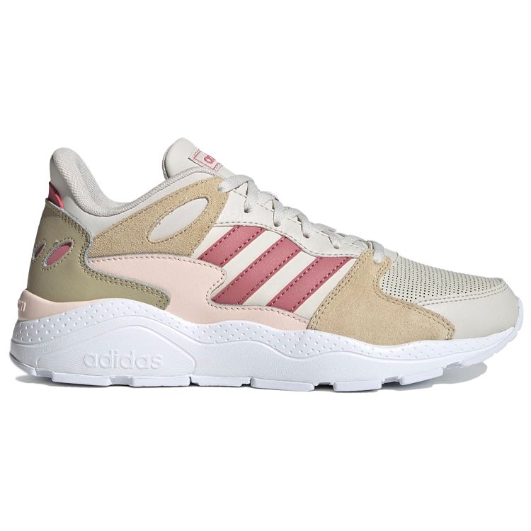 Adidas Neo Crazychaos Sports Versatile Synthetic Leather Non-Slip Wear-Resistant Low-Top Marathon Running Shoes Women Sneaker Gray Pink FW3938