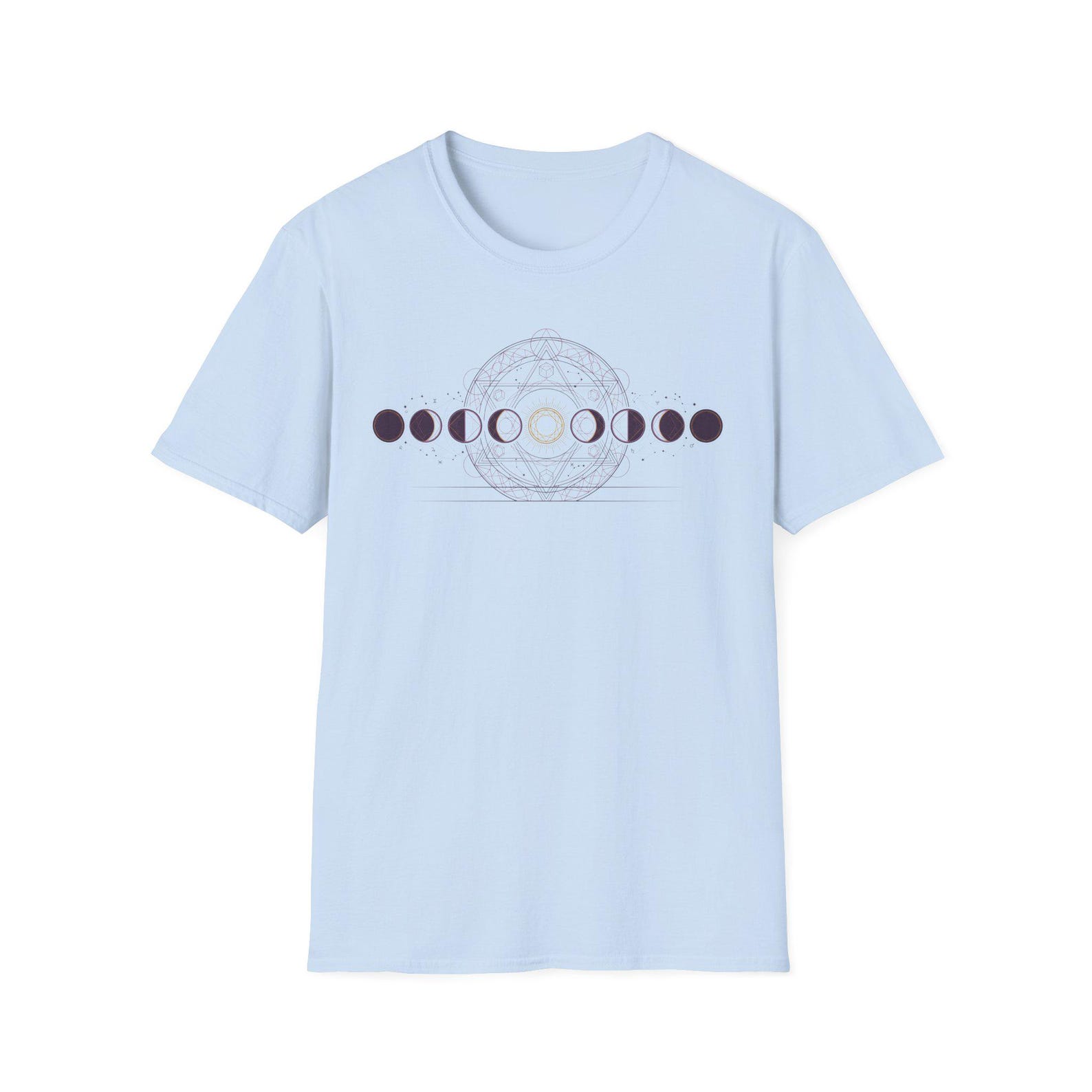 Moon Phases T-Shirt | Celestial Geometric Halloween Tee | Witchy Lunar Mystical Shirt Gift 2XL