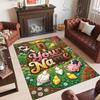 Farm Country Theme Crystal Velvet Rug Personalized Custom Name Text Soft Floor Mat Home Decor