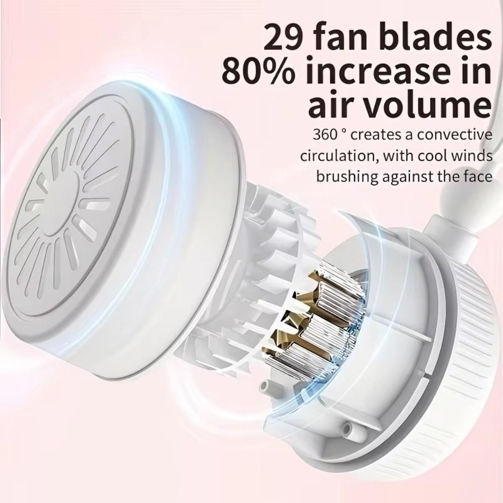 Portable Neck-Worn Fan 3-Speed Adjustable Hanging Fan Mini Bladeless Neck Fan Outdoor Travel