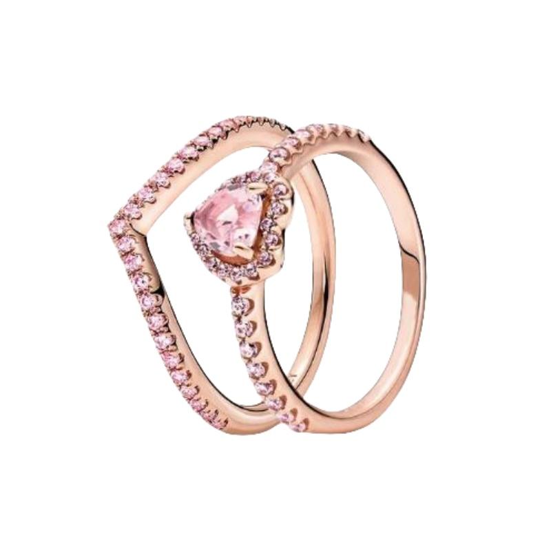 New Disney Fashion Sun Sapphire Couple Fit Pandora Birthday Gift Valentine's Day Limited Edition Ring