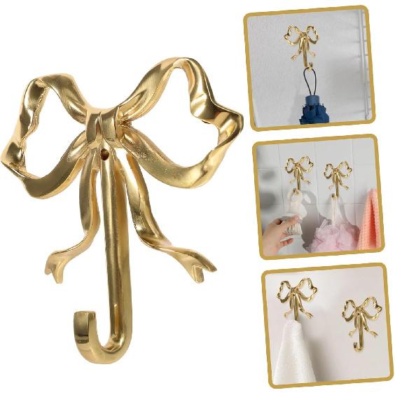 Bow Hook Wall Hanging Coat Hook Wall Peg Hook Sticky Wall Hooks Kitchen Hook Bowknot Wall Hook Vintage Wall Hooks Hat Hooks Bow Hanger Bowknot-Design