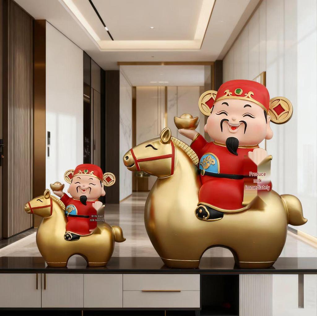 2026 Year of the Horse Wealth-Attracting Fortune God Figurine for Home and Office Decor