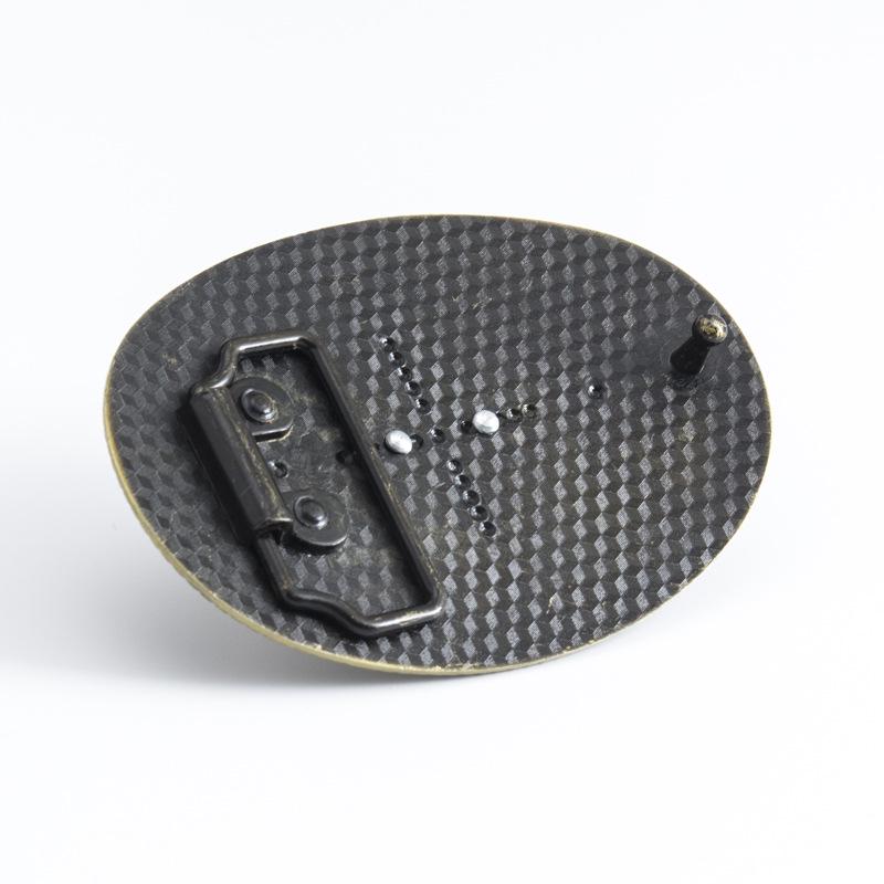 3D Western Cowboy Style Oval Belt Buckle with Smooth Pattern