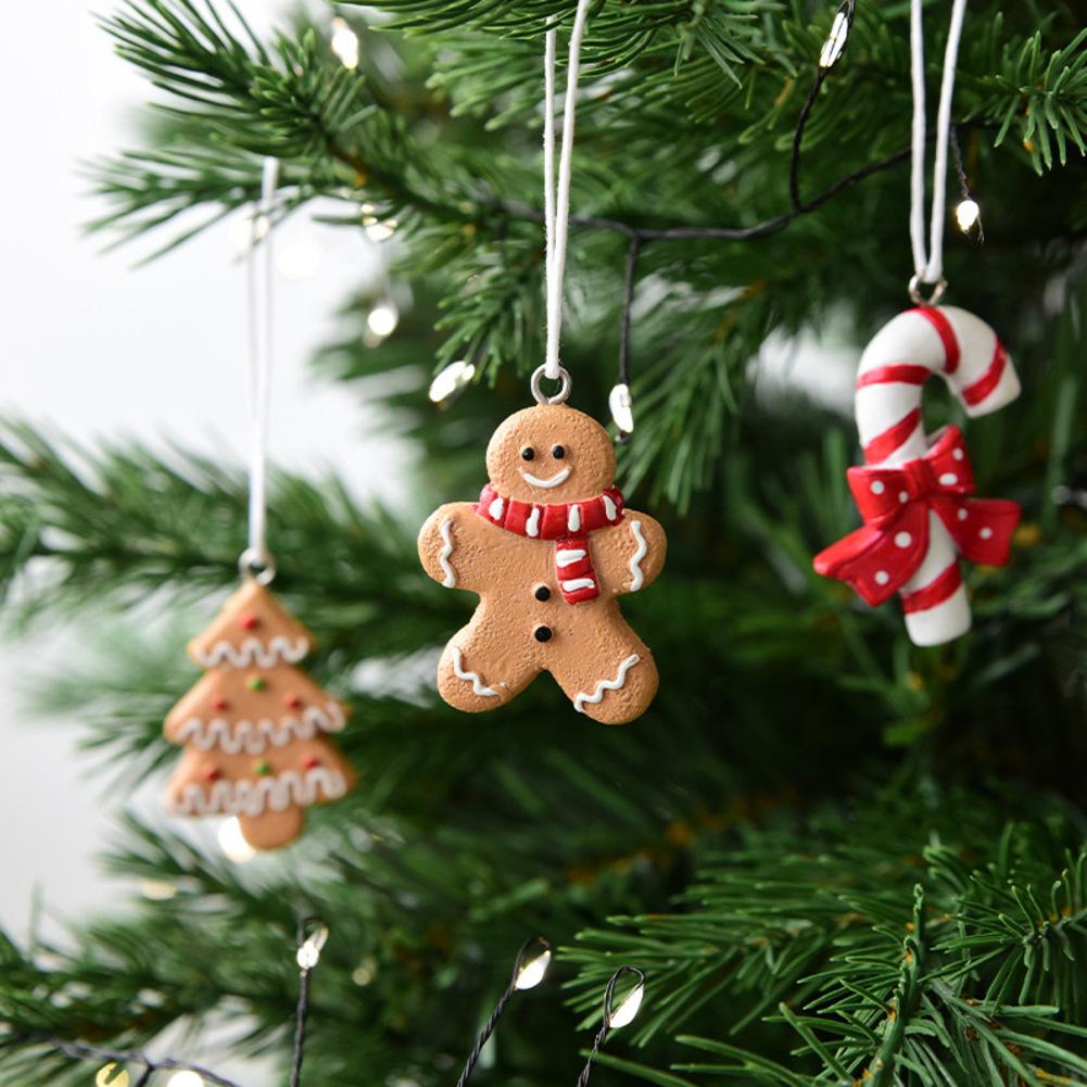 Christmas Resin Cookie Man Candy Set Pendant Diy Christmas Party Decorations Christmas Crafts Supplies Christmas Decorations