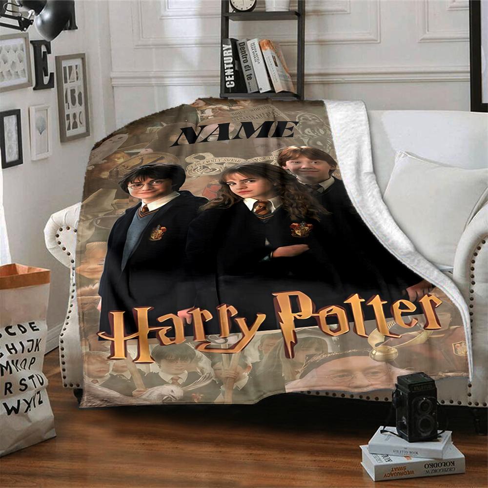 Custom Name "Harry Potter's Magical Moment" blanket for Couch & Bed, Plush Cozy Fuzzy Blanket Super Soft & Warm Blankets for Fall and Winter. 0908111