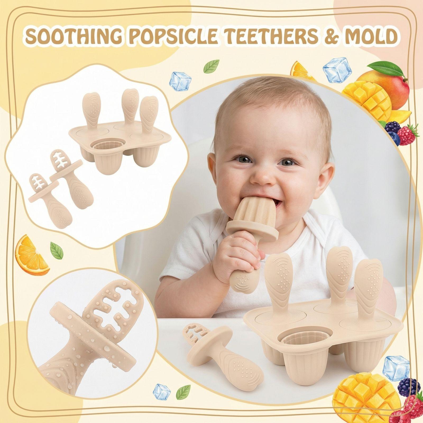 

Baby Grinding Popsicle Ice Cream Mold One Size бежевый