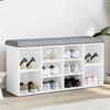Vidaxl Shoe Bench, White, 102X32X50 Cm, Wood-Based Material