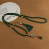 New Chinese Style Green Beaded Long Necklace for Women Ethnic Sweater Chain Retro Cheongsam National Style Crossbody Chain Ornament